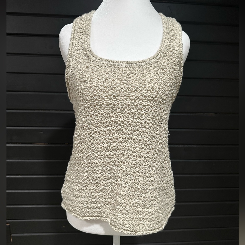 Aerie women's  Cream Chunky Knit Tank Top sz L